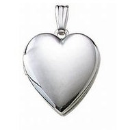 14k White Gold Heart Locket