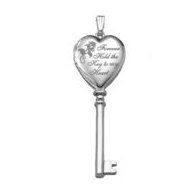 14k White Gold "Key to my Heart" KEY Locket