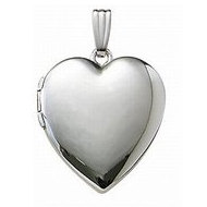 14k White Gold Heart Locket
