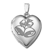 14k White Gold Sweetheart Wedding Bells Locket