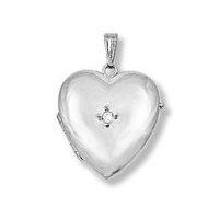 14K White Gold Heart Four Photo Locket