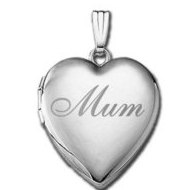 14k White Gold "Mum Sweetheart Locket