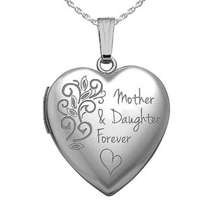 Sterling Silver Mother   Daughter  Or Son Forever Heart Photo Locket