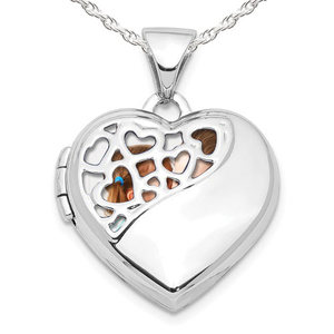 Sterling Silver Pierced Heart Photo Locket