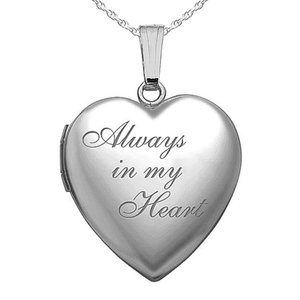 Sterling Silver   Always In My Heart   Heart Photo Locket