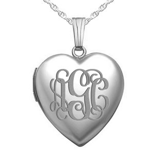 Monogram Initial Heart Photo Locket