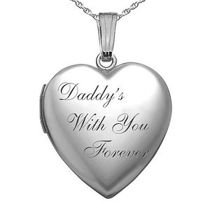 Sterling Silver Daddy s With You Forever Heart Photo Locket