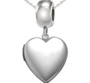 Sterling Silver Bead Bracelet Charm Heart Photo Locket