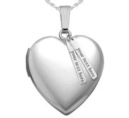 Sterling Silver Heart Photo Locket with Personalized Tabs