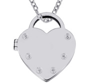 Sterling Silver Heart Lock Photo Locket with Chain Included