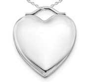 Sterling Silver Classic Heart Photo Locket with Bar