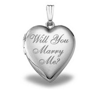 Sterling Silver Will You Marry Me Sweetheart Locket