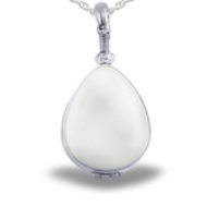 Sterling Silver Teardrop Shaped Glass Dome Locket