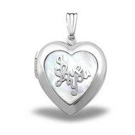 Sterling Silver Heart Mother Of Pearl 