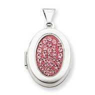 Sterling Silver Pave Crystal Locket