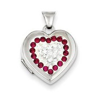 Sterling Silver Swarovski Crystal Heart Locket