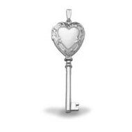 Sterling Silver KEY Heart Locket