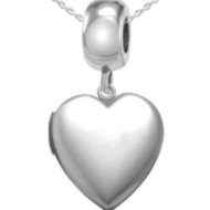 Sterling Silver Pandora Style Bead Charm Heart Locket