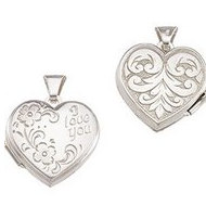 Sterling Silver Heart "I Love You" Picture Locket
