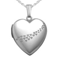 Sterling Silver Sweetheart Cascade of Hearts Heart Locket