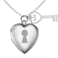 Sterling Silver Heart Locket and Key