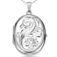 Sterling Silver Oval Four Photo Locket