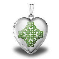 Sterling Silver Color Celtic Knot Heart Locket