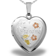 Sterling Silver HEART #1 Grandma Locket