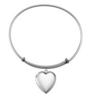 Expandable Bracelet w Sterling Silver Heart Locket