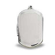 Sterling Silver  Dog Tag "Decorative Line Border" Locket