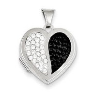 Sterling Silver Swarovski Crystal Heart Locket