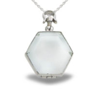 Sterling Silver Hexagon Shaped Glass Dome Locket