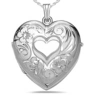 Sterling Silver Heart Four Photo Locket