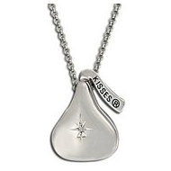 Sterling Silver Officially Licensed Hershey's Kiss CZ Locket w/ Chain