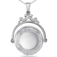 Sterling Silver Round Swivel Picture Locket