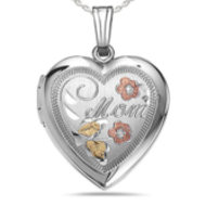 Sterling Silver "Mom" Heart Locket