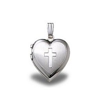 Sterling Silver Heart "Cross" Small Locket