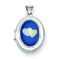 Sterling Silver Cameo I Love You Locket