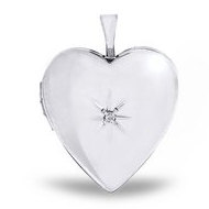 Sterling Silver Sweetheart Heart Locket With Cubic Zirconia