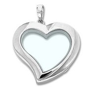 Sterling Silver Heart Glass Locket