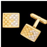 14K Yellow (Two Tone) Cuff Links  6.55 Grams Each