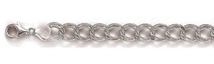 Sterling Silver Charm Bracelet 9.5 MM Thick