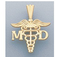 14k Filled Gold M D PENDANT