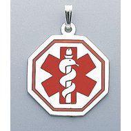 STERLING SILVER ENAMELED MEDICAL EMBLEM PENDANT