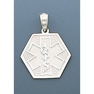 14K WHITE GOLD MEDICAL ID PENDANT