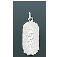 Sterling Silver Dog Tag Medical Pendant