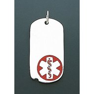 STERLING SILVER DOG TAG MEDICAL IDENTIFICATION PENDANT