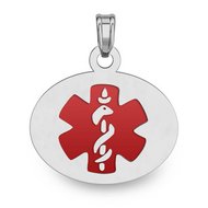 STERLING SILVER ENAMELED MEDICAL PENDANT