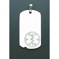 STERLING SILVER DOG TAG MEDICAL ID PENDANT