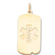 14K Gold Medical Dog Tag